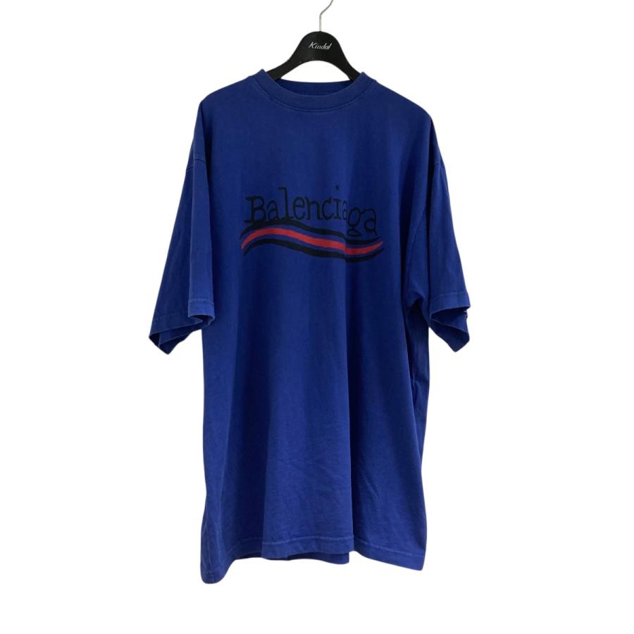 BALENCIAGA 【値下げ】BALENCIAGA キャンペーンロゴ半袖Tシャツ ブルー 