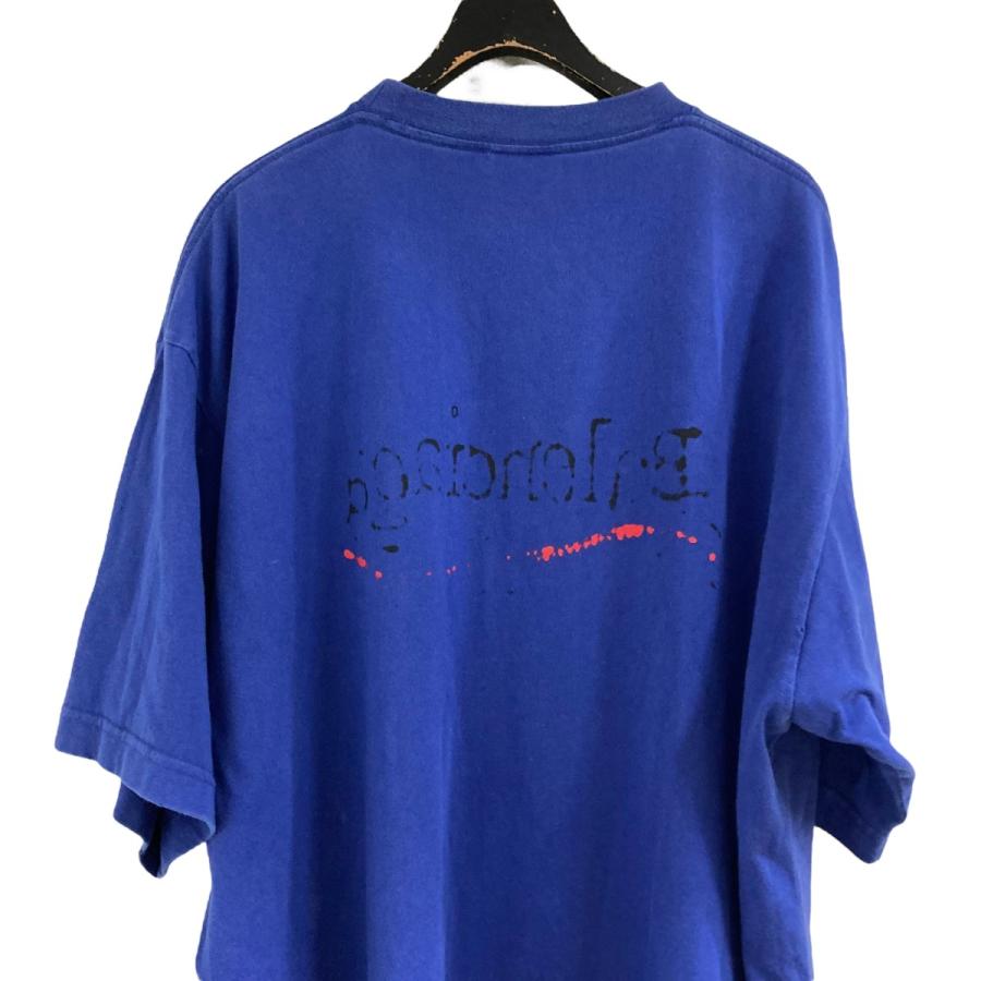 BALENCIAGA 【値下げ】BALENCIAGA キャンペーンロゴ半袖Tシャツ ブルー 