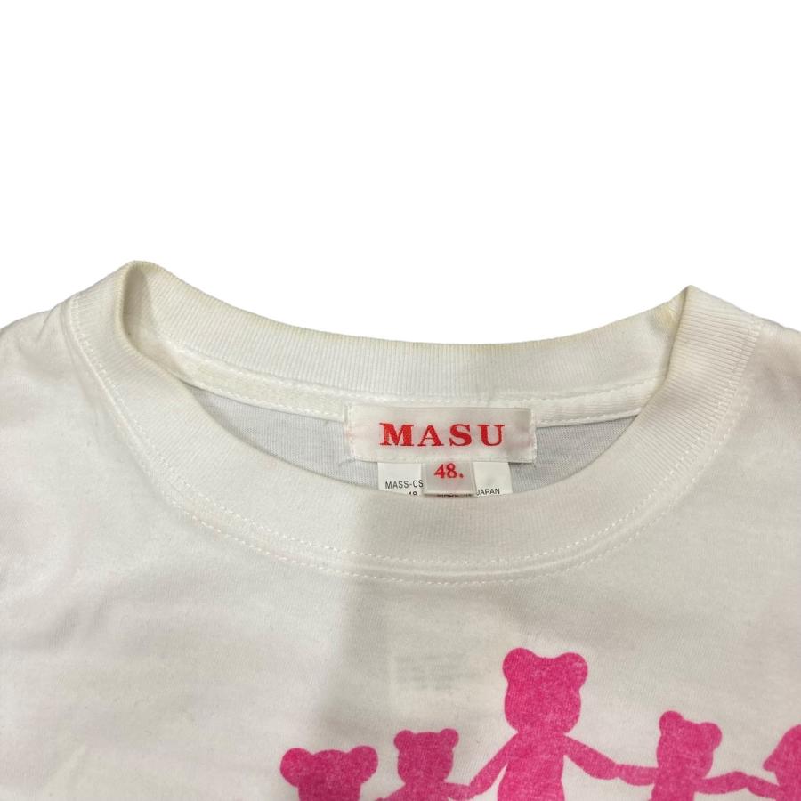 MASU Tシャツ サイズ48 値下げ】MASU プリントTシャツ ホワイト×ピンク サイズ：48