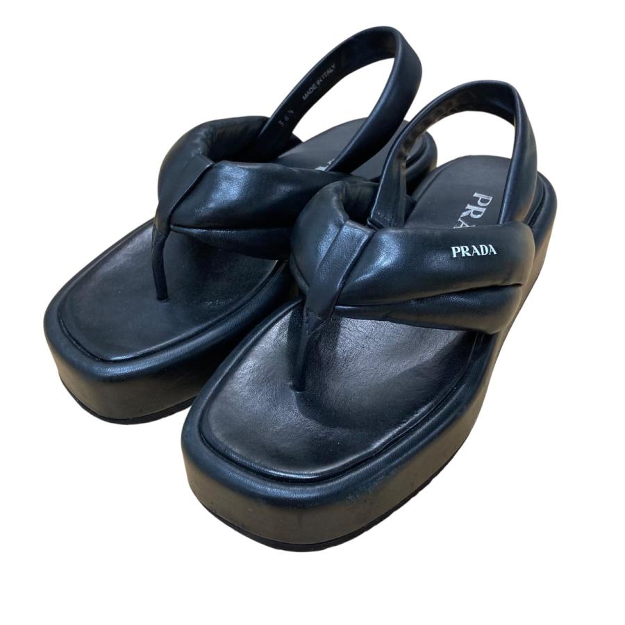 PRADA（プラダ） 【値下げ】PRADA レザー トング サンダル ブラック
