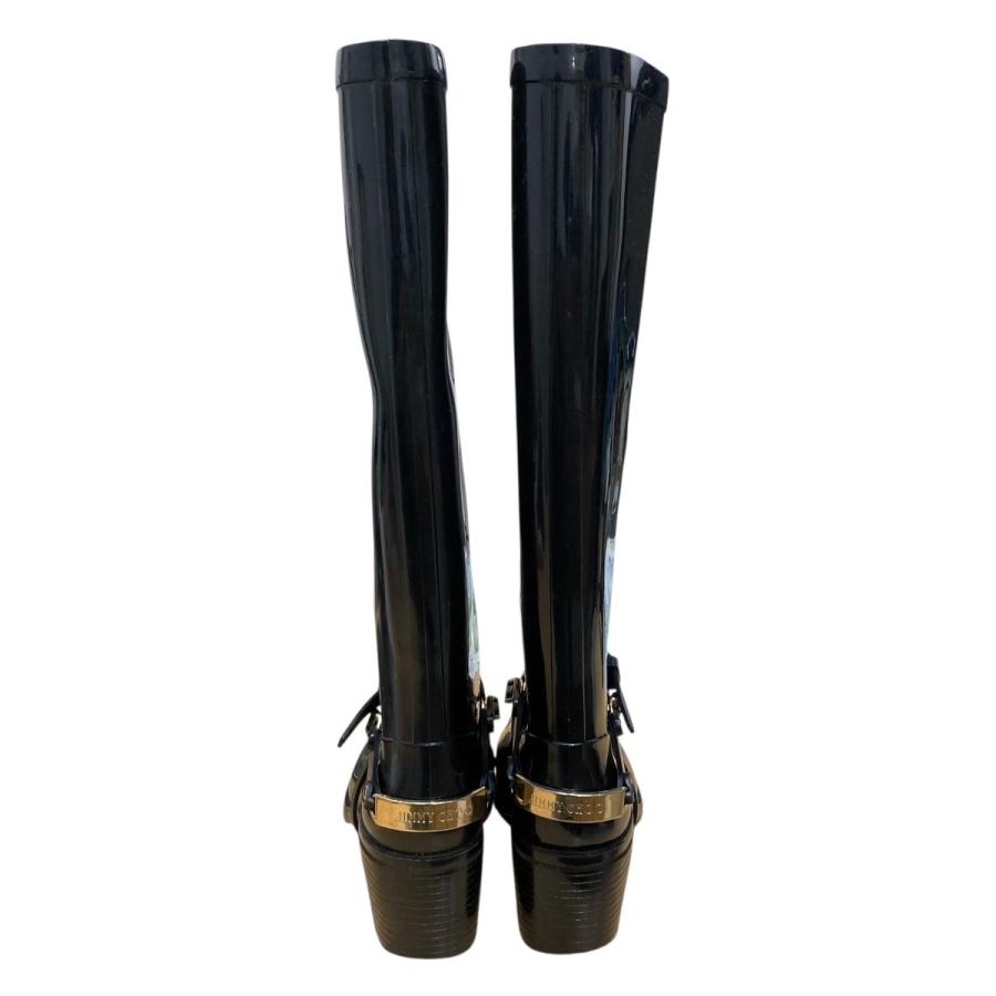 JIMMY CHOO レインブーツ 38 ブラック JIMMY CHOO（ジミーチュウ） 【値下げ】JIMMY CHOO PVC レインブーツ