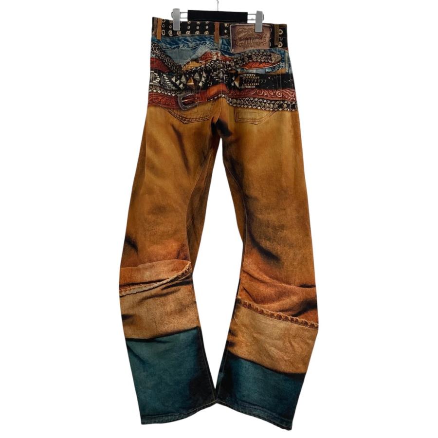 プリントデニム　y2k Acne Studios 風　トロンプルイパンツ プリントデニム y2k Acne Studios 風 トロンプルイパンツ - メルカリ