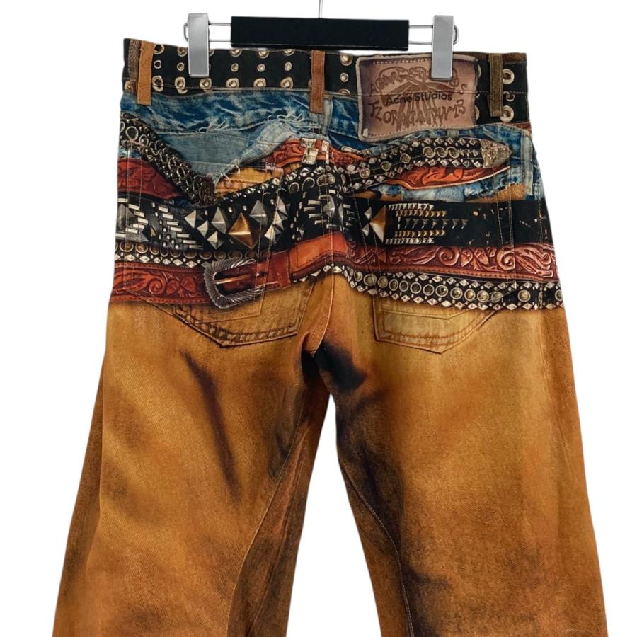 プリントデニム　y2k Acne Studios 風　トロンプルイパンツ プリントデニム y2k Acne Studios 風 トロンプルイパンツ - メルカリ