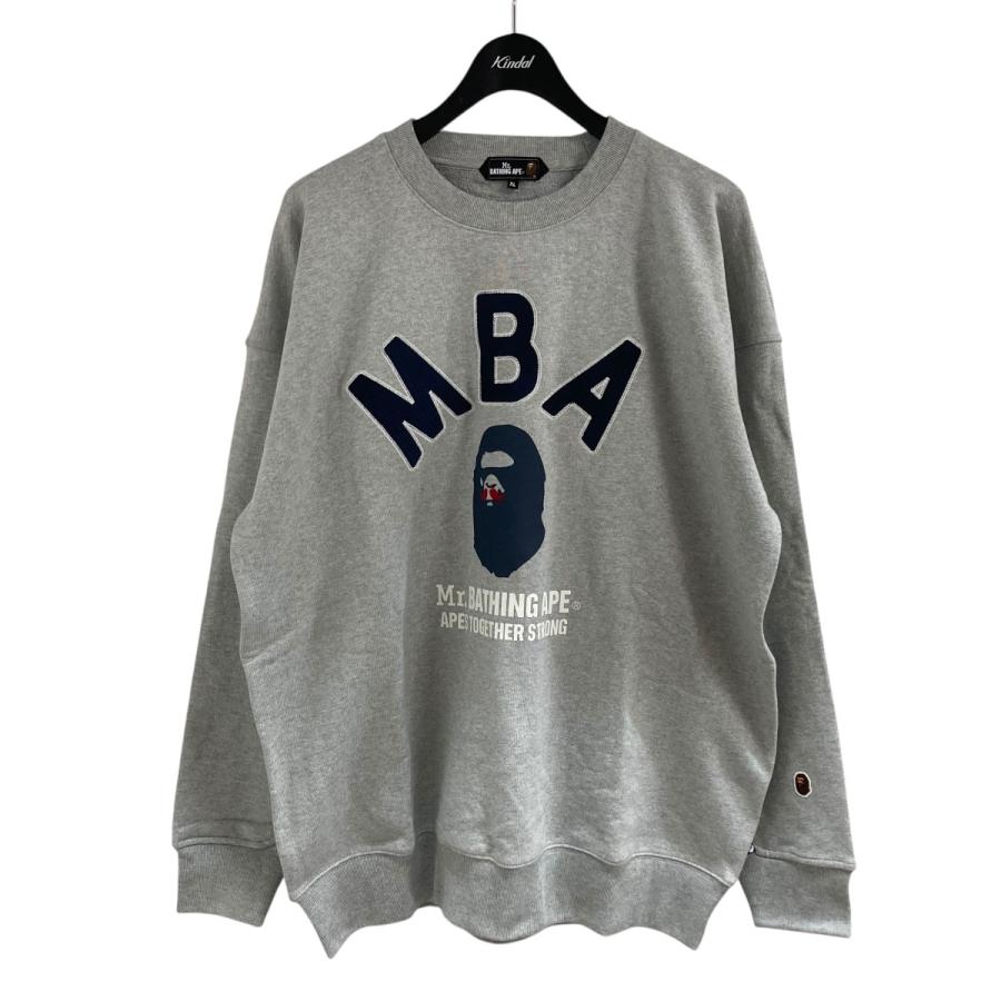 A BATHING APE グレー トレーナー 3XL A BATHING APE アベイシングエイプ MBAクルーネックスウェット