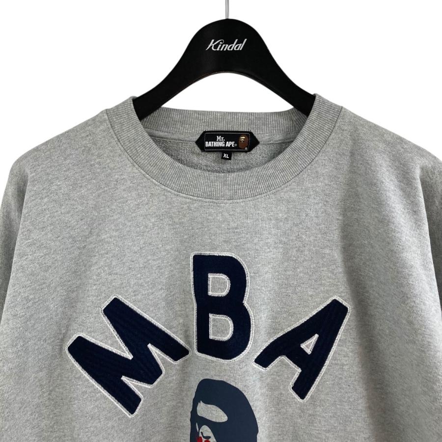 A BATHING APE グレー トレーナー 3XL A BATHING APE アベイシングエイプ MBAクルーネックスウェット