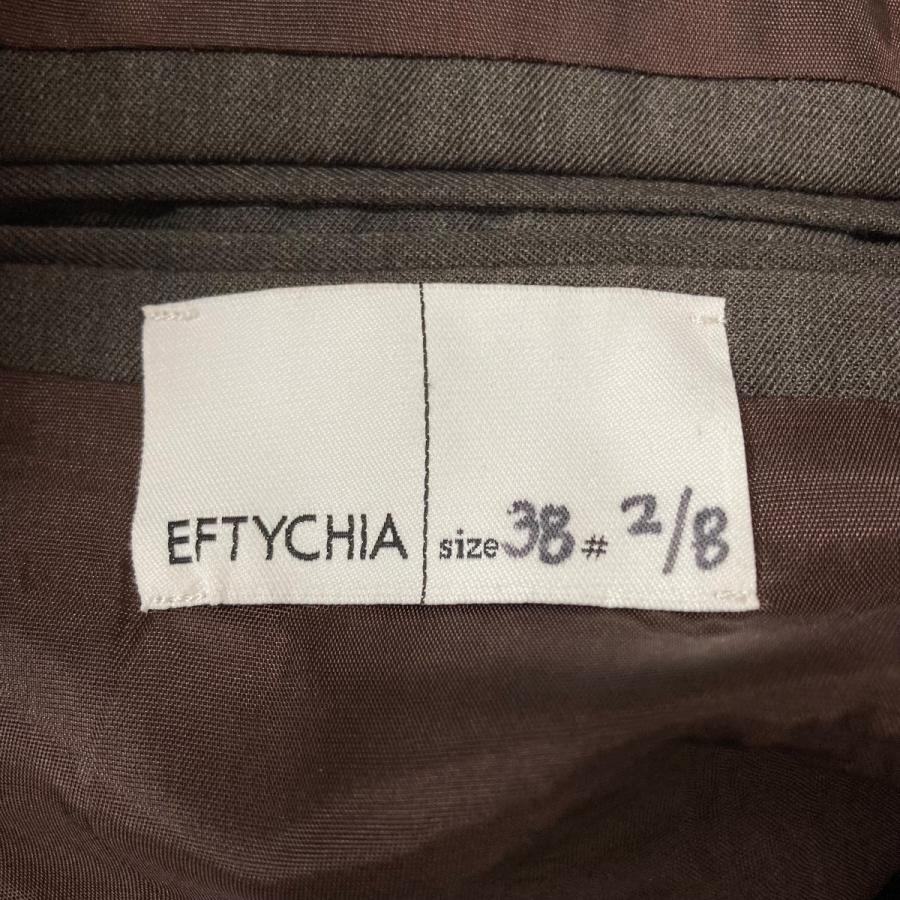 EFTYCHIA エフティシア ジャケット 値下げ】EFTYCHIA テーラードジャケット ブラウン サイズ：38 (EC