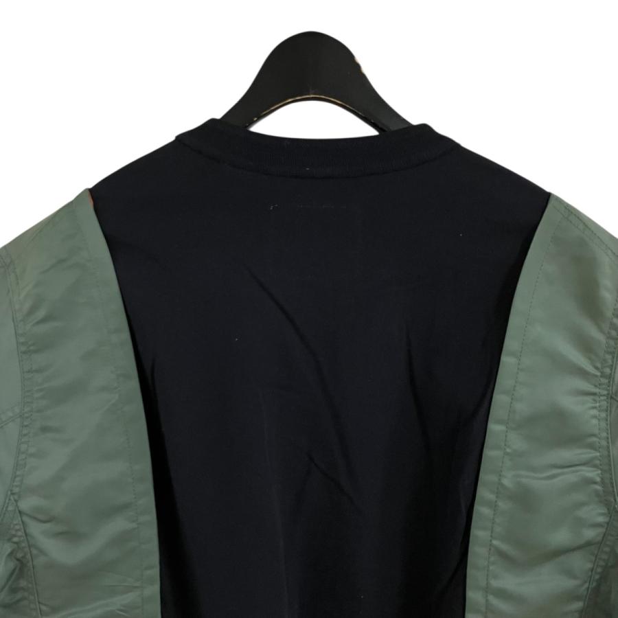 sacai（サカイ） ナイロン切替Tシャツ ブラック×カーキ サイズ：1
