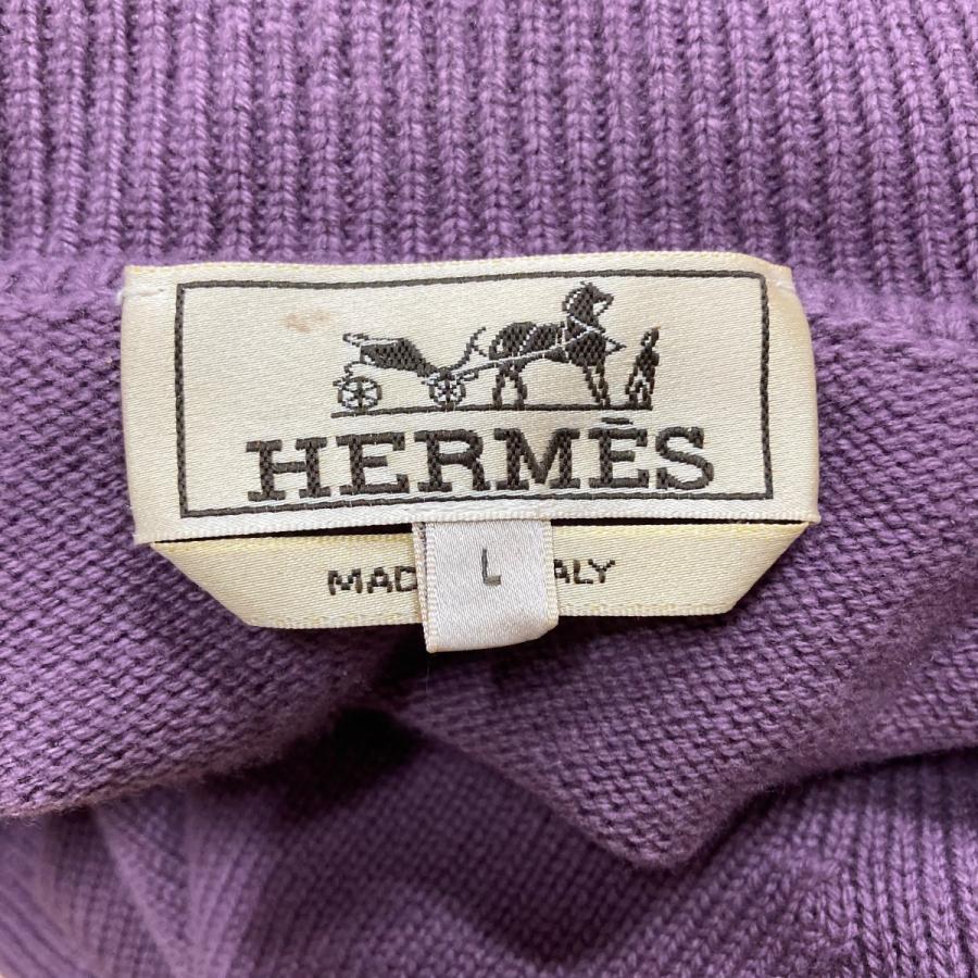 HERMES（エルメス） タートルネックニットセーター パープル サイズ：L