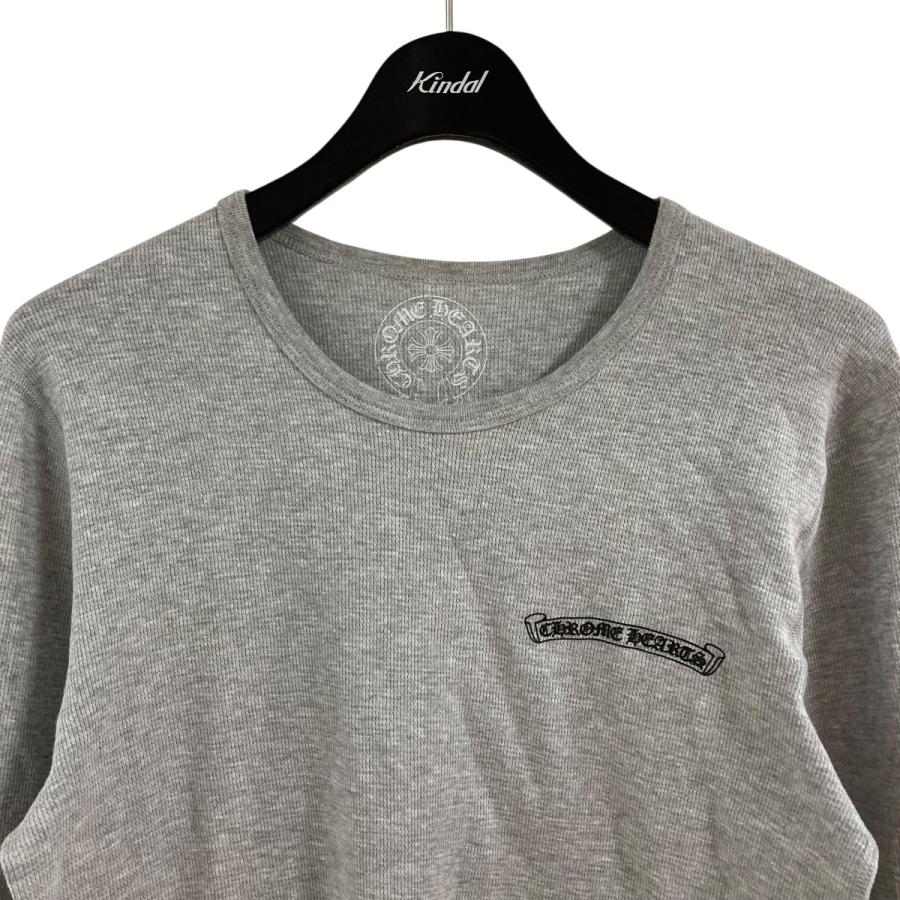 CHROME HEARTS サーマルアームロゴプリントロングカットソー グレー