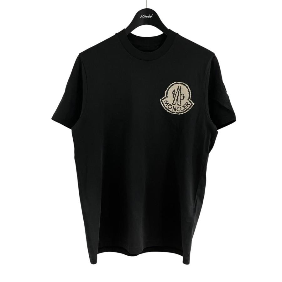 MONCLER モンクレール　半袖カットソー　ブラック　XS メタルロゴワッペン MONCLER（モンクレール） 半袖ワッペンTシャツ ブラック サイズ：XS