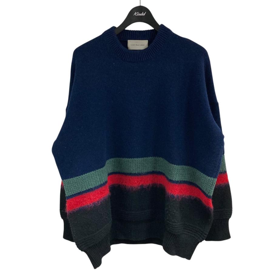 Licht Bestreben ニット licht bestreben リヒトベシュトレーベン パネルカラーニット ネイビー