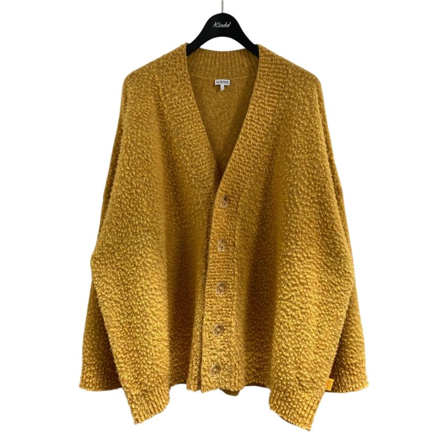 LOEWE ロエベ ロゴクリアボタンカーディガン オレンジ サイズ：S