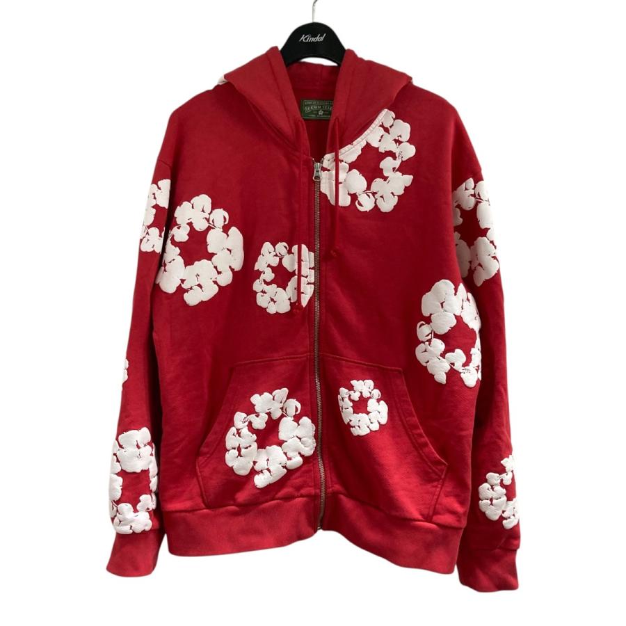 デニムティアーズ Denim Tears ジップアップパーカー レッド サイズ：S