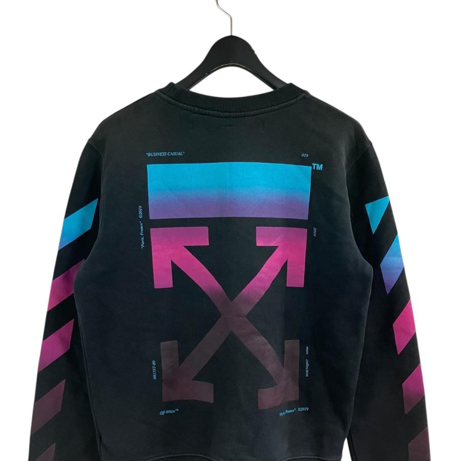 off white（オフホワイト） クルーネックスウェット ブラック×ブルー