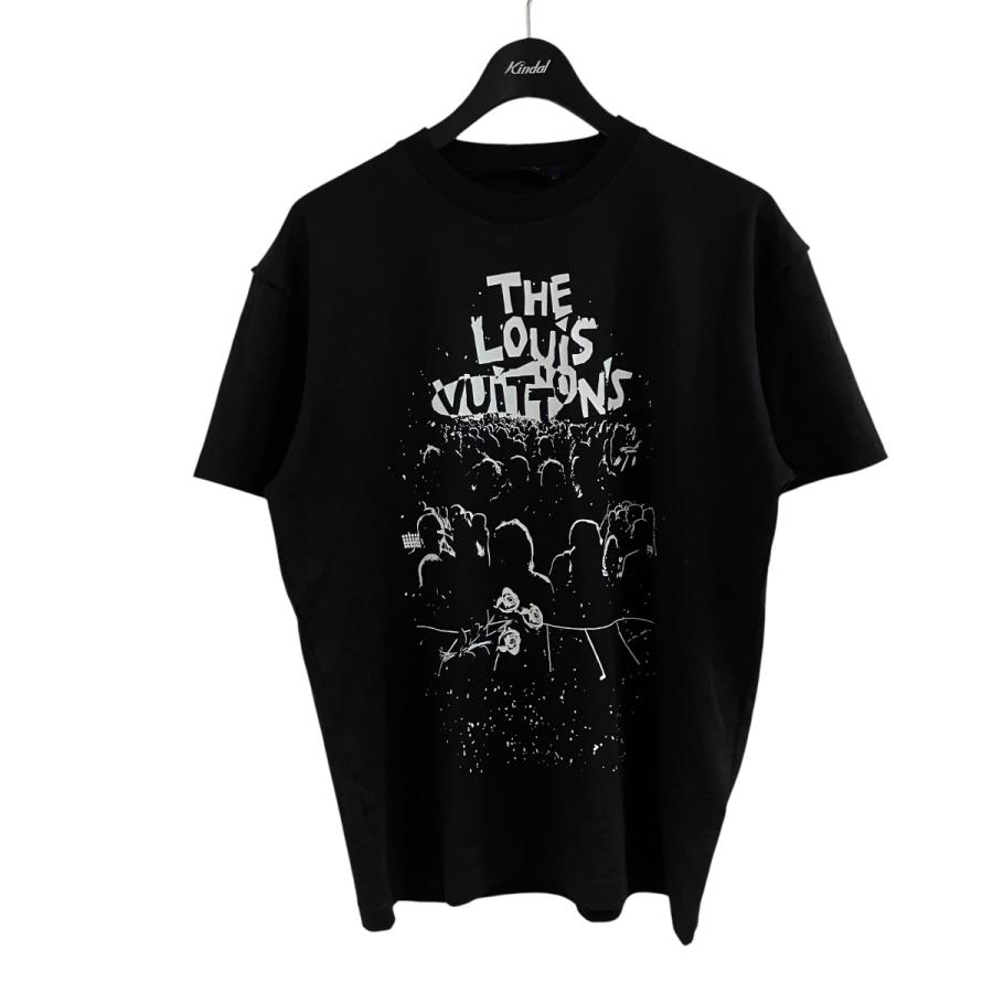 Louis Vuitton ロゴプリント Tシャツ ブラック LOUIS VUITTON（ルイ・ヴィトン） プリントTシャツ ブラック×ホワイト