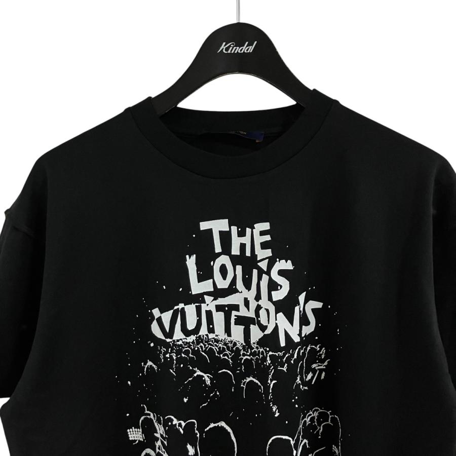 Louis Vuitton ロゴプリント Tシャツ ブラック LOUIS VUITTON（ルイ・ヴィトン） プリントTシャツ ブラック×ホワイト