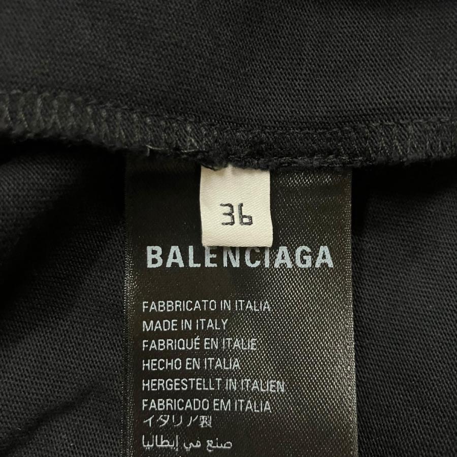 バレンシアガ BALENCIAGA Tシャツドッキングプリーツワンピース ブラック サイズ：36_5