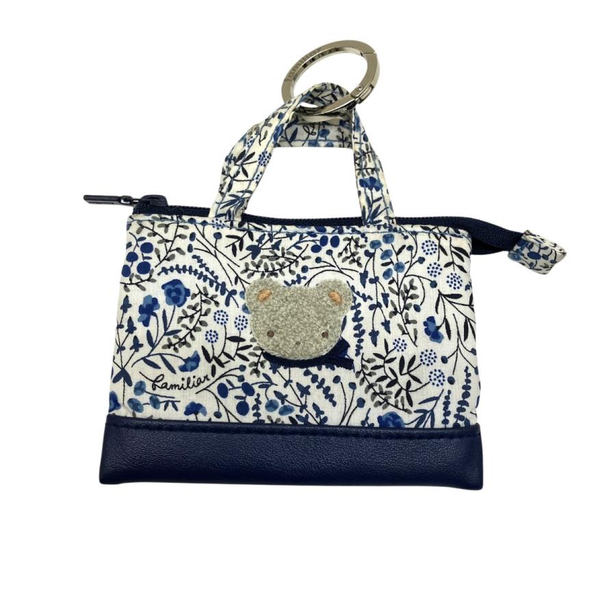 ファミリア（Familiar） ポーチチャーム 7800358 ブルー×ホワイト