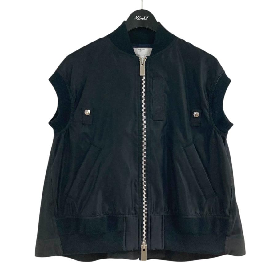 sacai（サカイ） ナイロンハイブリットカーディガン SCW-203 ブラック
