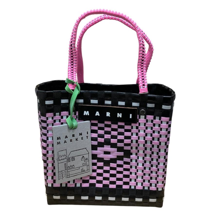MARNI（マルニ） カゴバッグ ピンク×ブラック×ホワイト サイズ