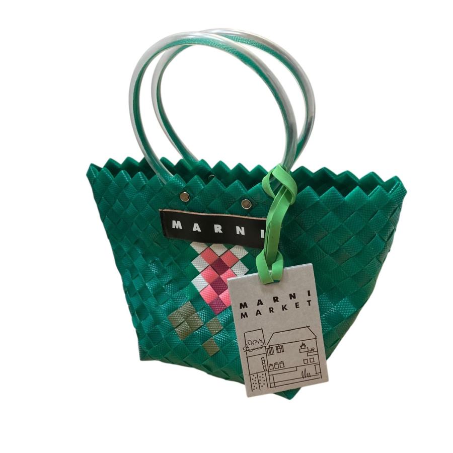 MARNI MARKET かごバッグ　グリーンマルチ MARNI（マルニ） カゴバッグ グリーン×マルチカラー サイズ