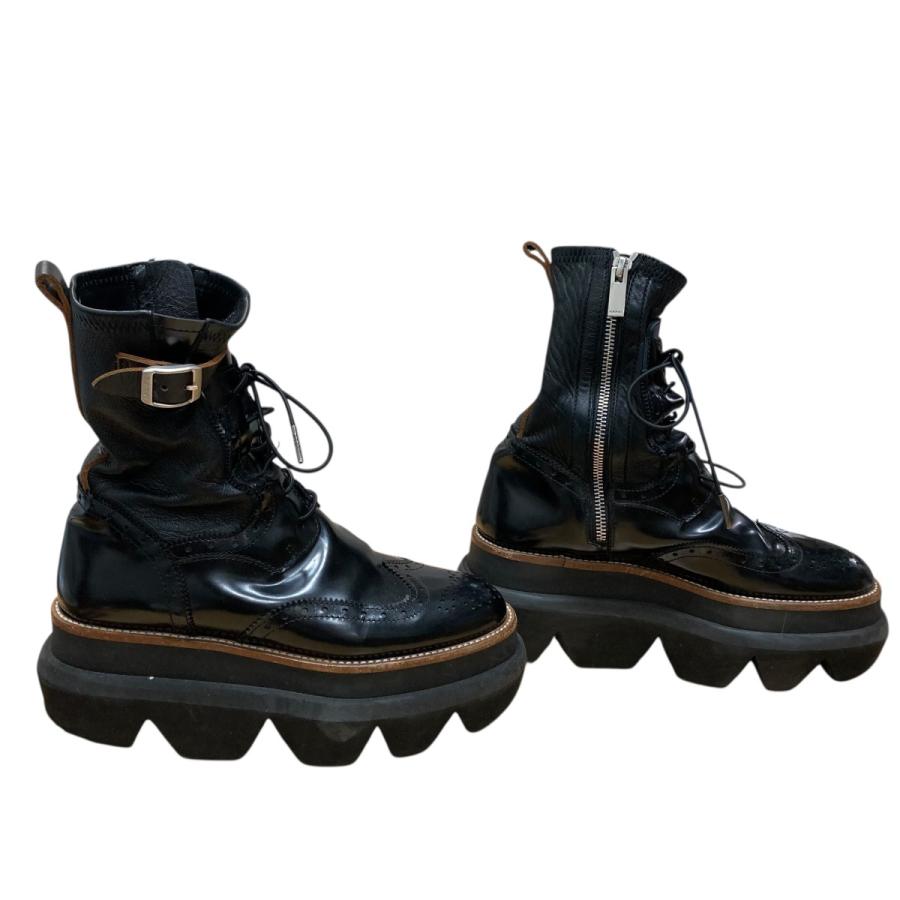 sacai ウイングチップソールブーツ　37 sacai（サカイ） ウィングチップレースアップブーツ ブラック サイズ