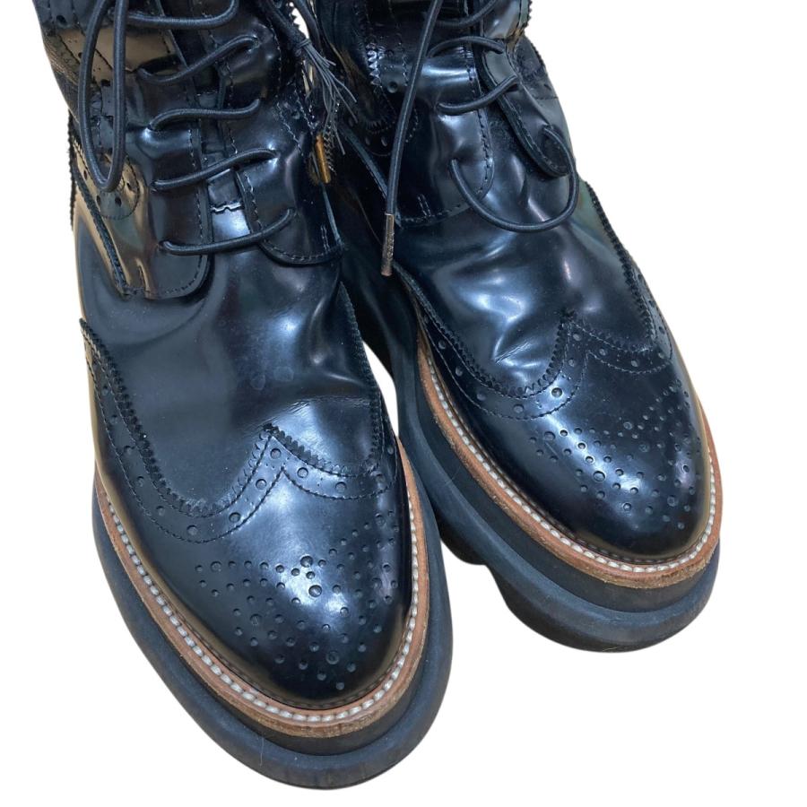sacai（サカイ） ウィングチップレースアップブーツ ブラック サイズ