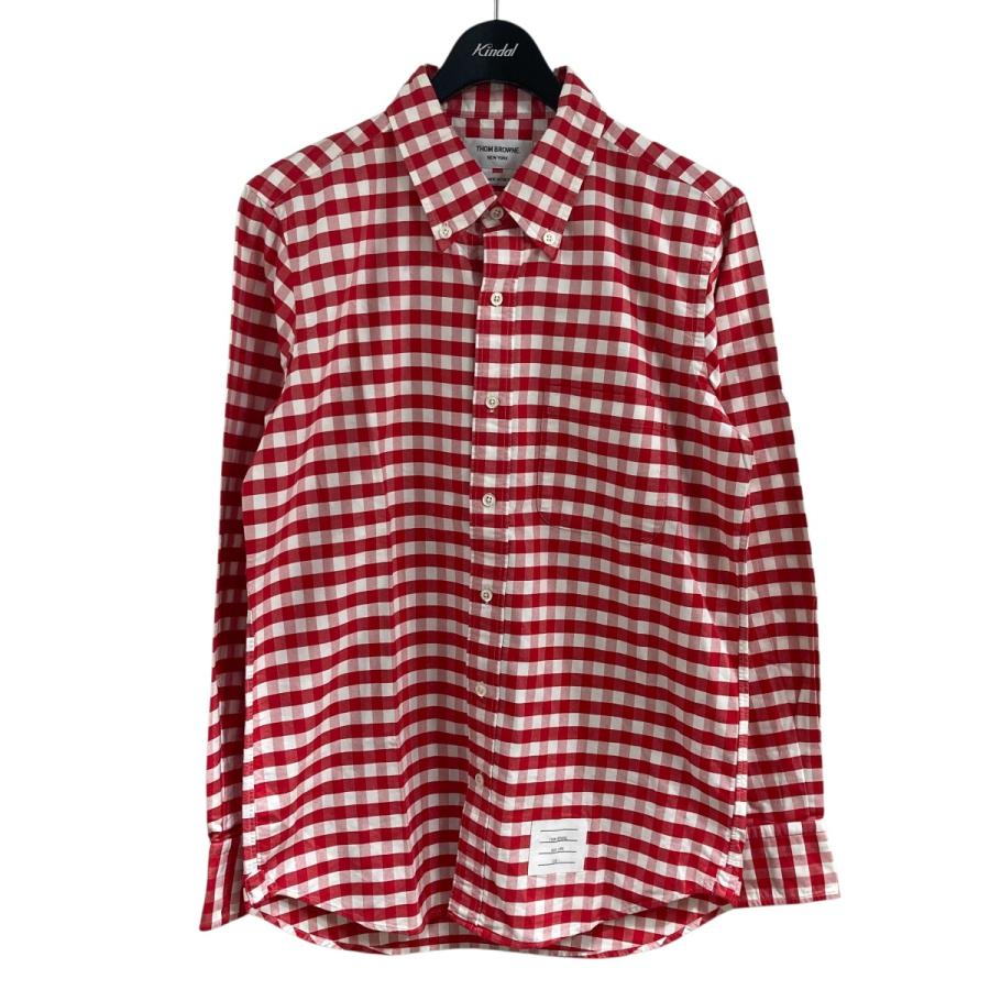 THOM BROWNE（トム ブラウン） ギンガムチェックシャツ レッド サイズ