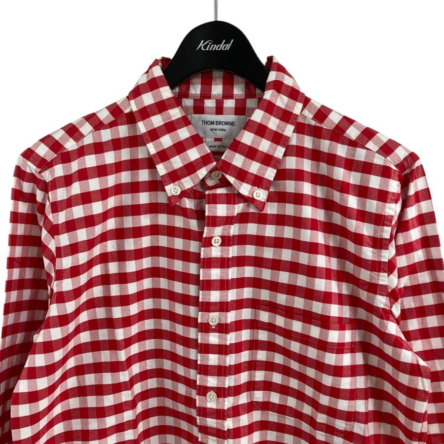 THOM BROWNE（トム ブラウン） ギンガムチェックシャツ レッド サイズ