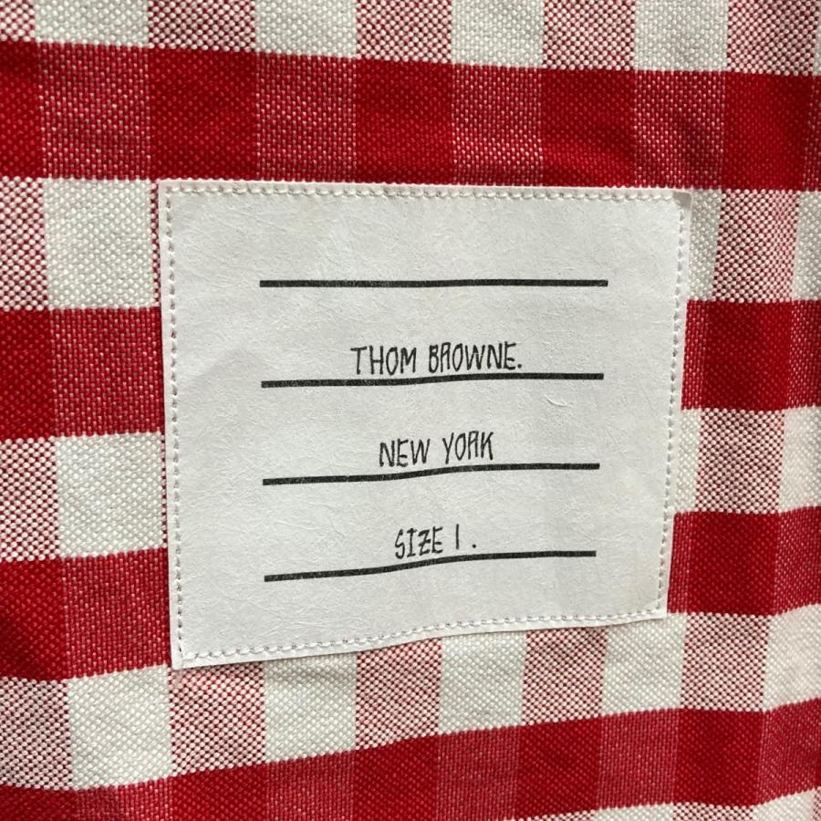 THOM BROWNE（トム ブラウン） ギンガムチェックシャツ レッド サイズ