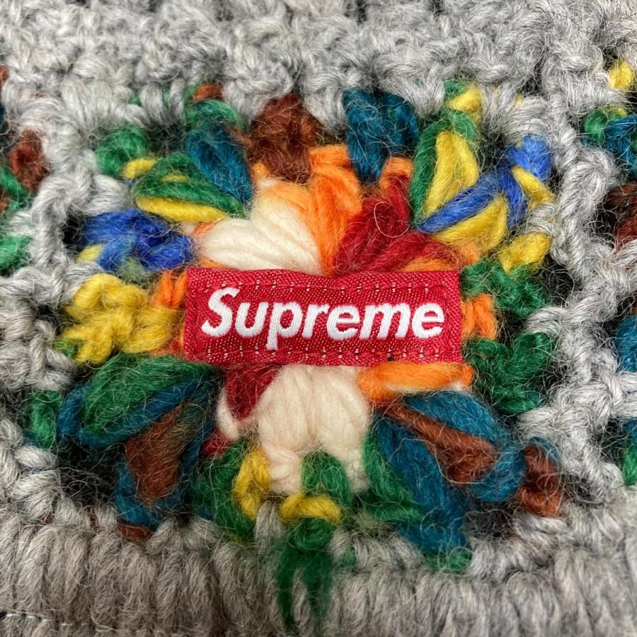 Supreme かぎ編みビーニー グレー/マルチカラー Supreme（シュプリーム） 【値下げ】Supreme ニット帽 グレー×マルチ