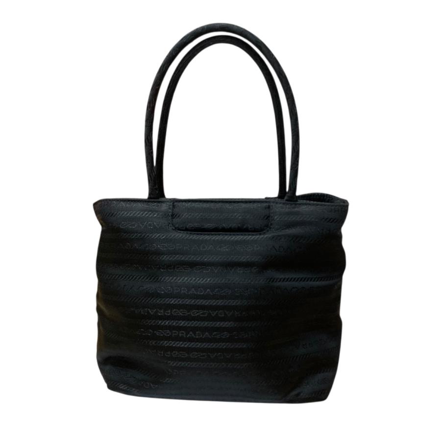 PRADA（プラダ） トライアングルロゴテスートハンドバッグ ブラック