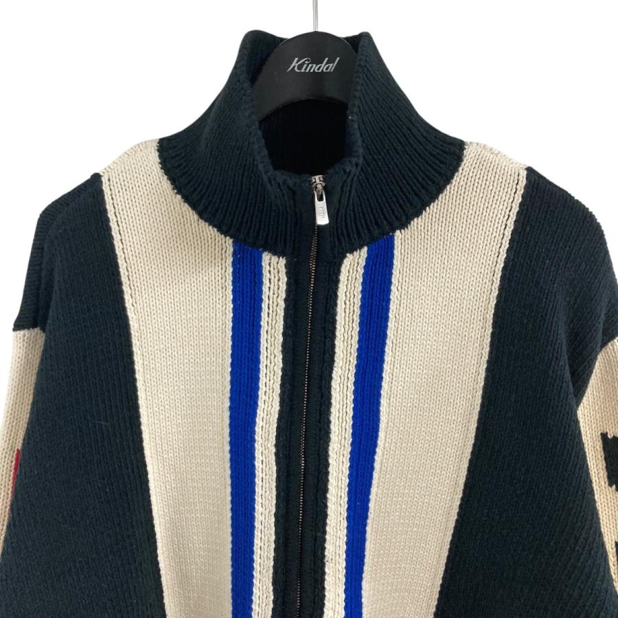 KITH（キス） ジップアップニットジャケット ブラック×アイボリー