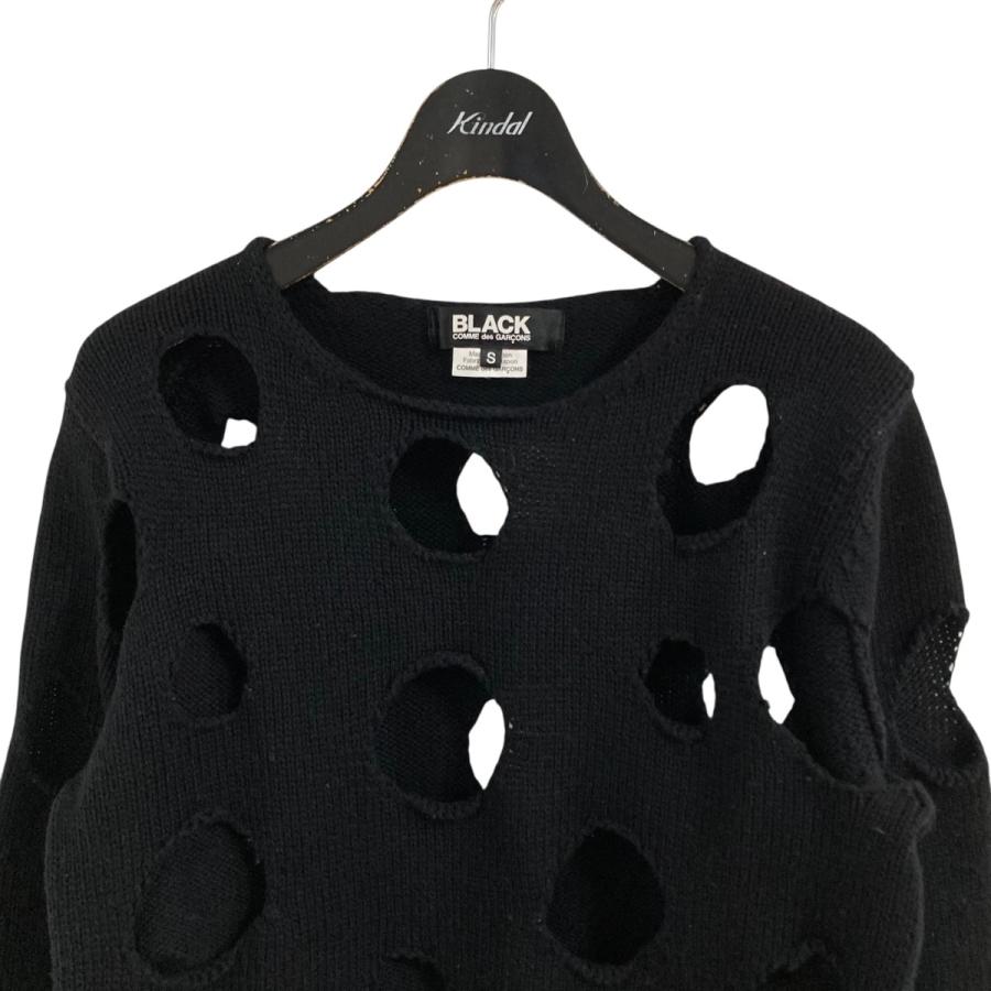BLACK COMME des GARCONS ダメージ加工ニットセーターM BLACK COMME des GARCONS ブラックコムデギャルソン ダメージ加工