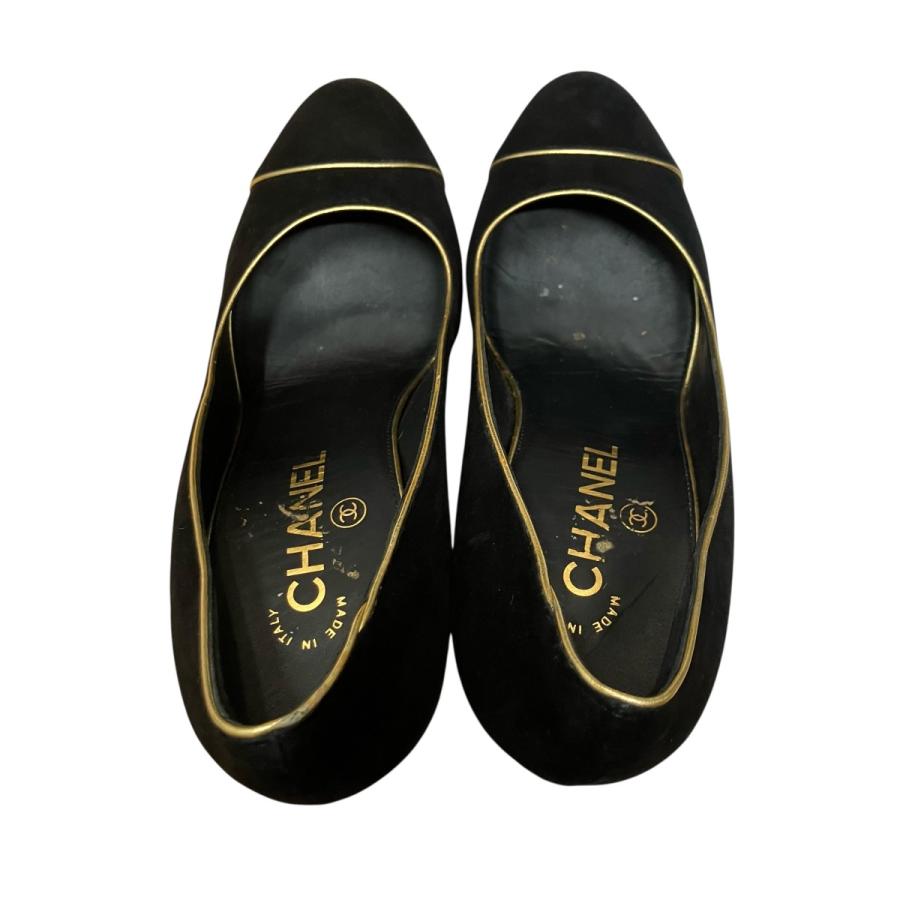 CHANEL（シャネル） ココマークヒールパンプス ブラック×ゴールド