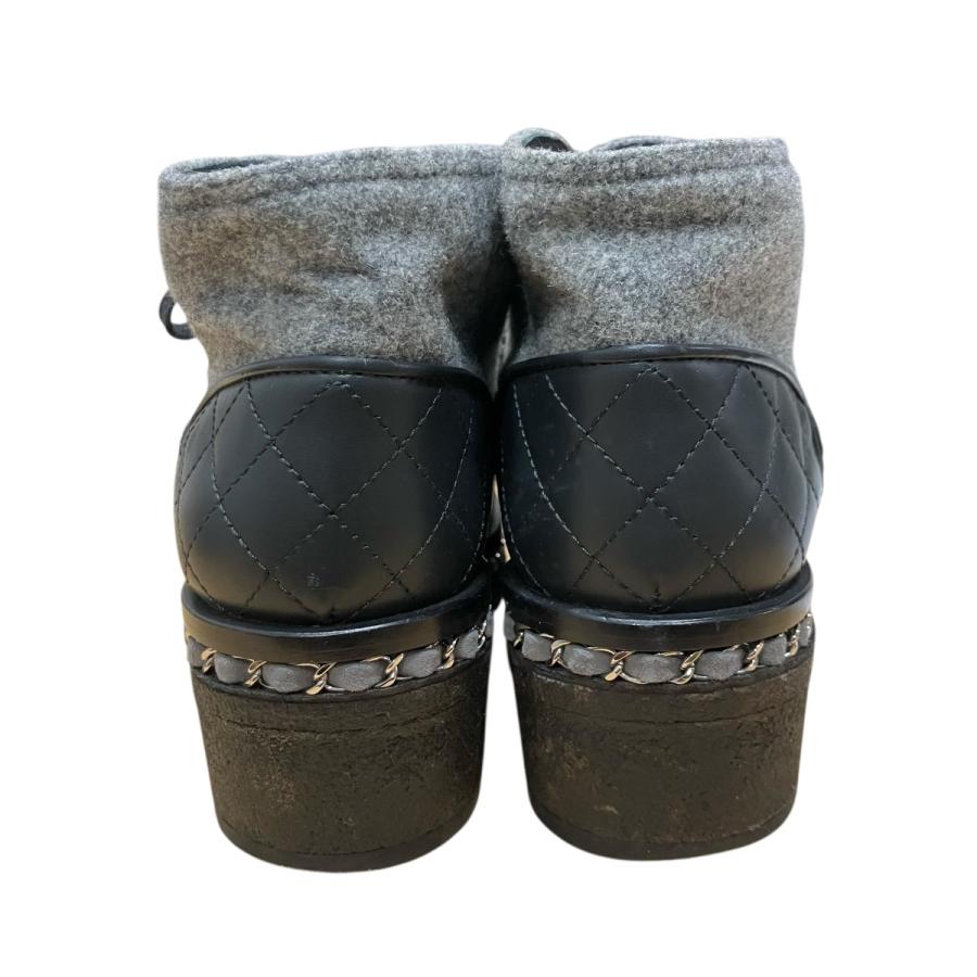 CHANEL（シャネル） レースアップブーツ グレー サイズ：37
