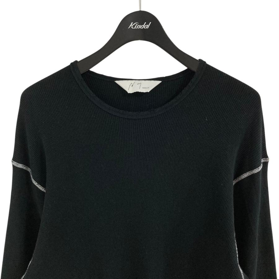 アンセルム ANCELLM ダメージワッフルクルーロングスリーブTシャツ