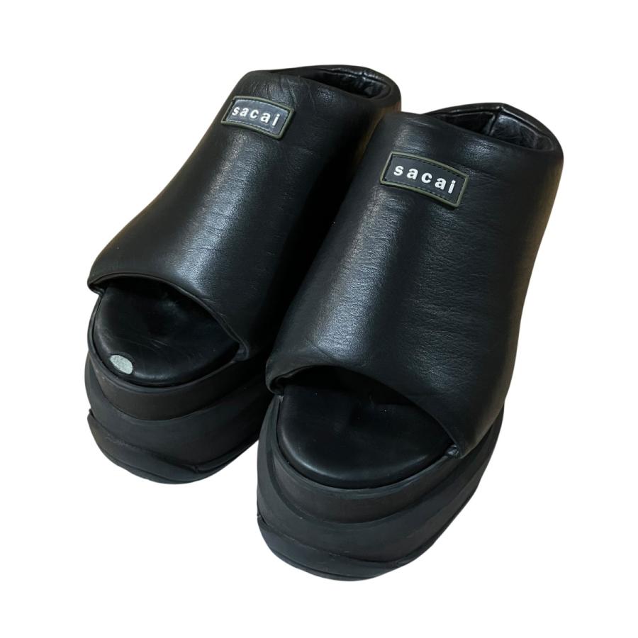 【未使用美品】Sacai 厚底 パデッド ミュール 24SS BLACK 39 sacai（サカイ） 【値下げ】sacai パデッドウェッジミュール サンダル