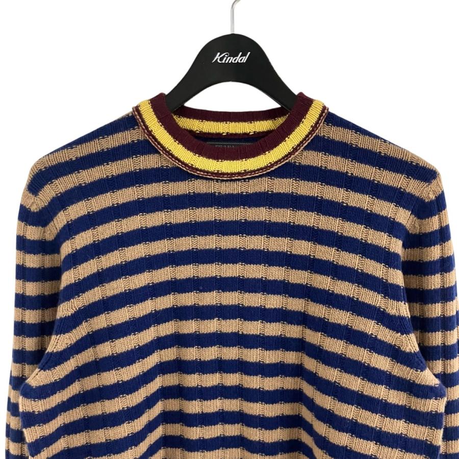 PRADA（プラダ） ボーダーニット ブラウン×ブルー サイズ：48