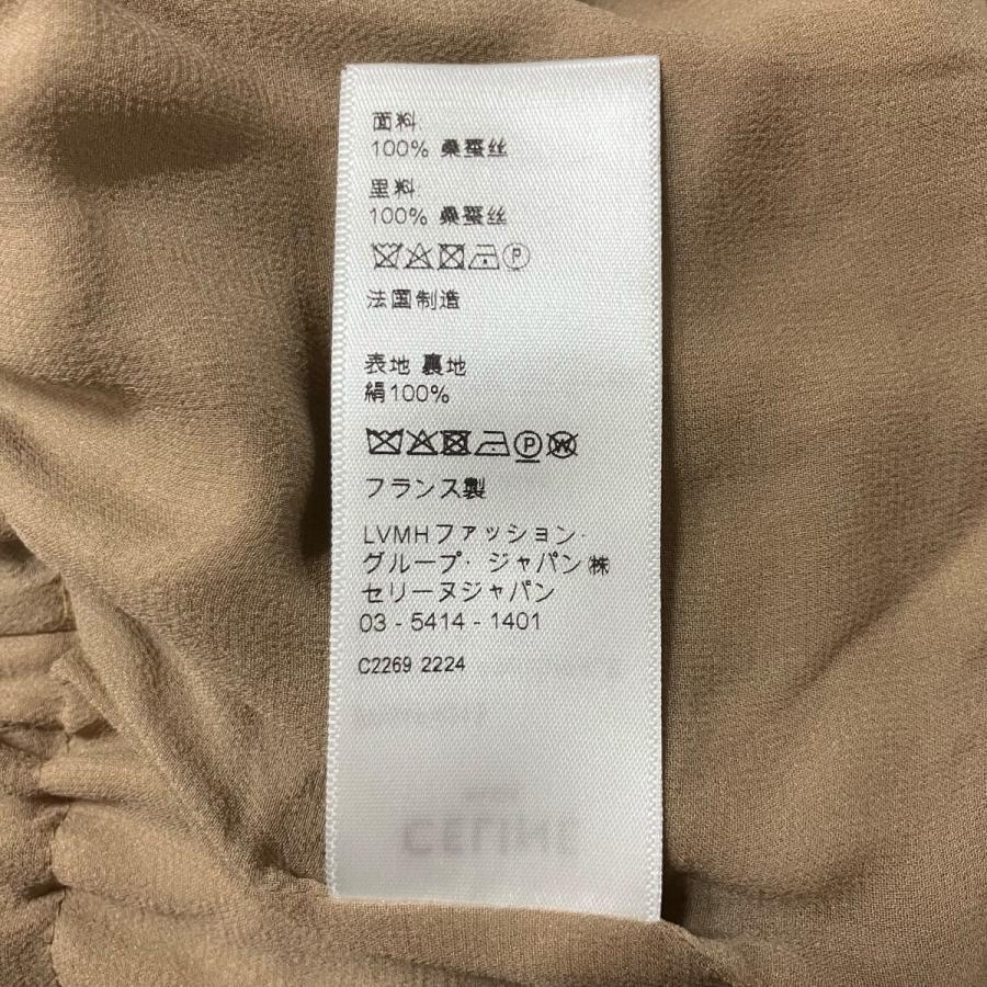セリーヌ CELINE 総柄シルクワンピース カーキ サイズ：40_6