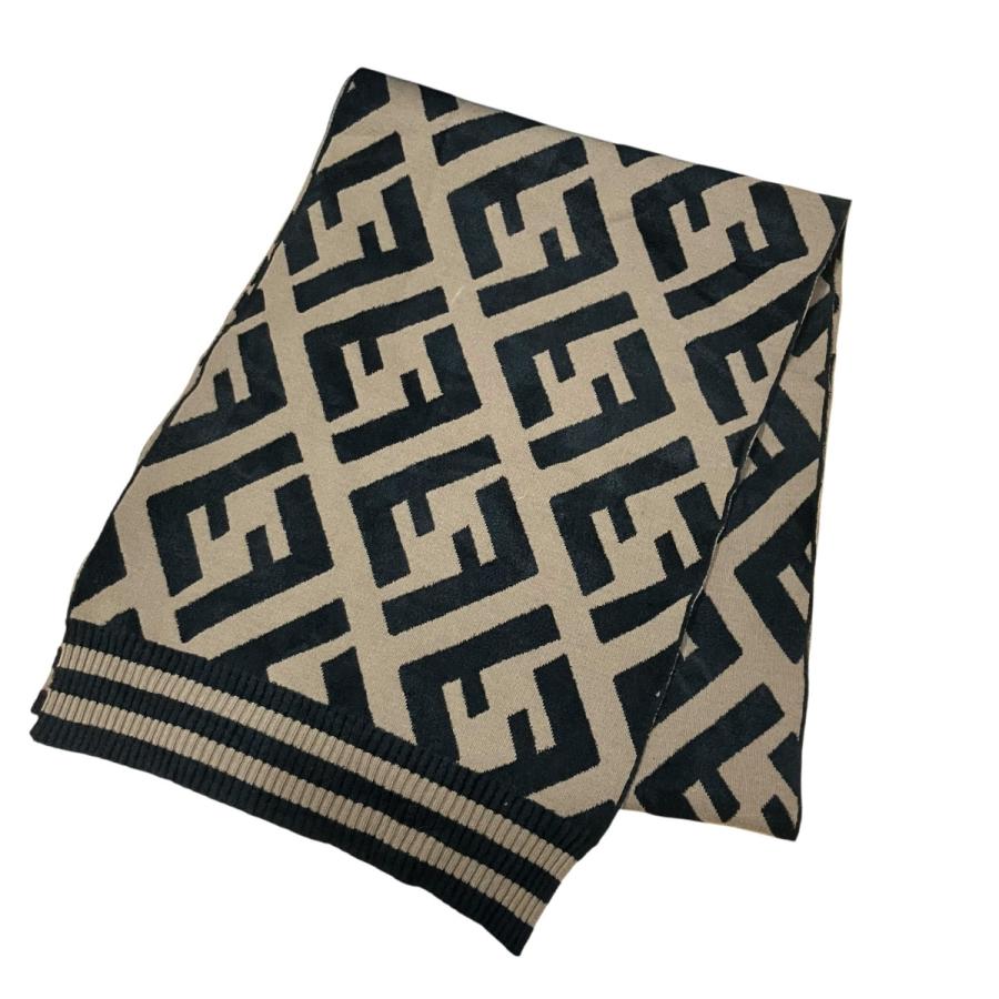 FENDI　フェンディ　ズッカ　マフラー　ブラウン FENDI（フェンディ） ズッカ柄マフラー ブラウン サイズ：190×35