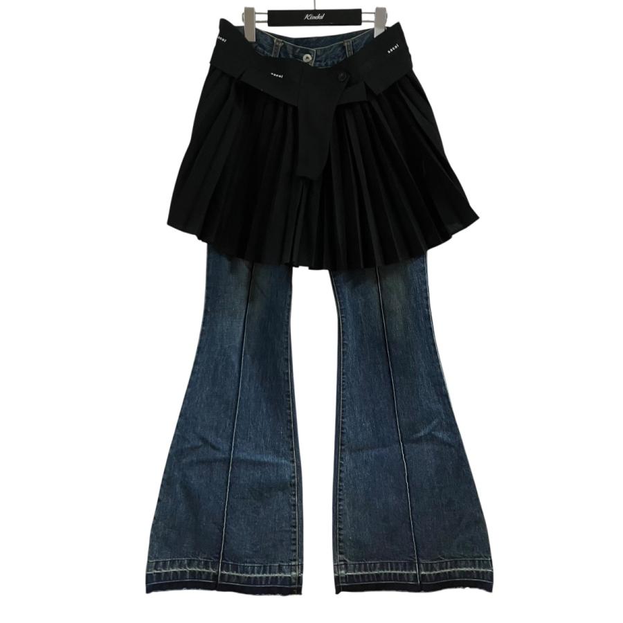 sacai（サカイ） プリーツスカートドッキング レイヤードフレアデニム
