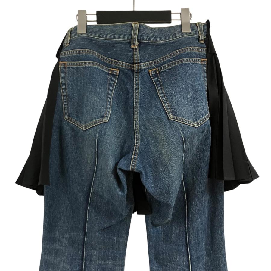 sacai（サカイ） プリーツスカートドッキング レイヤードフレアデニム