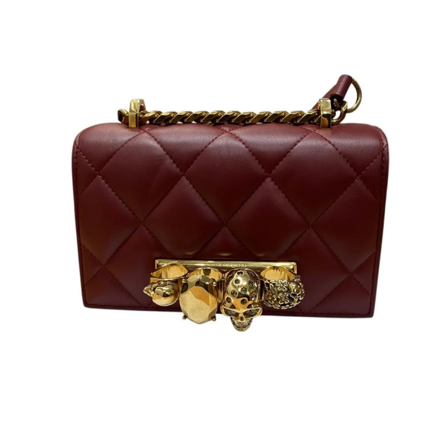 アレキサンダーマックイーン ALEXANDER McQUEEN ジュエルド サッチェル ショルダーバッグ バーガンディー サイズ：-_1
