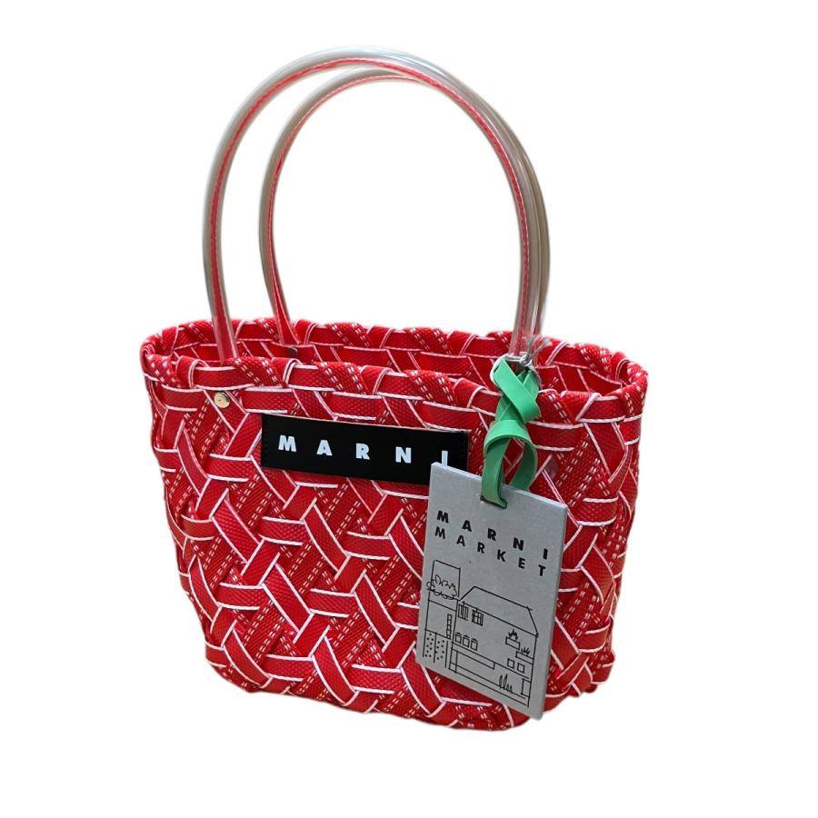MARNI（マルニ） バスケットバッグ カゴバッグ レッド×ホワイト サイズ