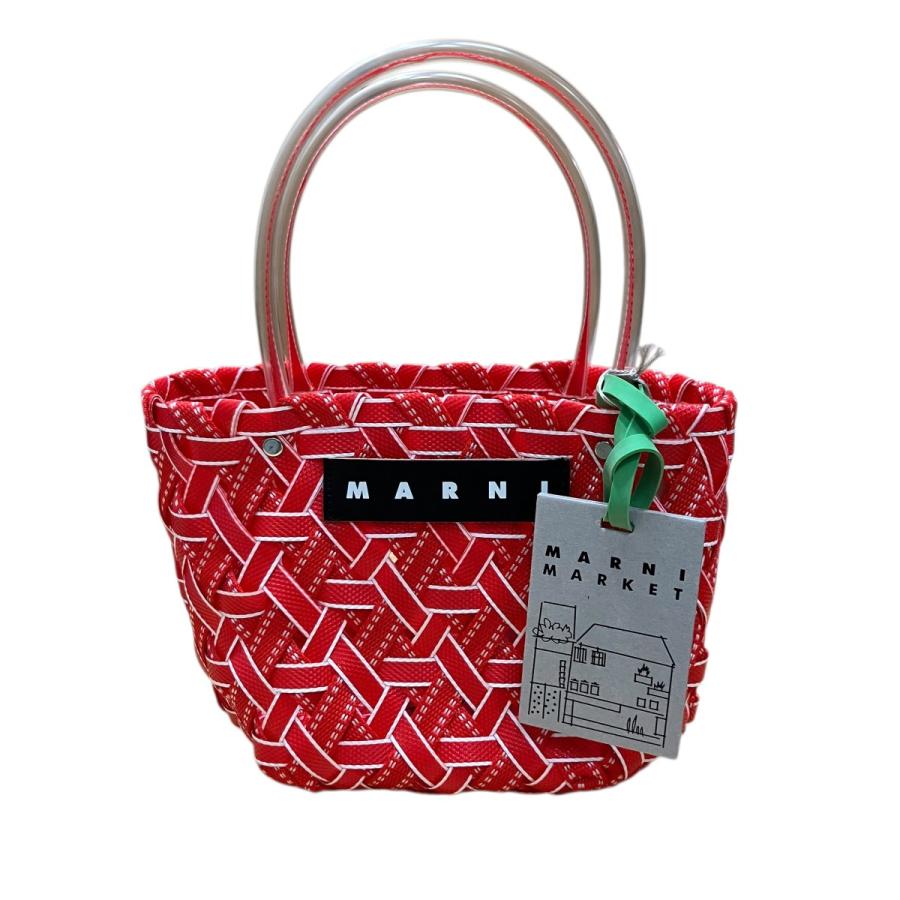 MARNI（マルニ） バスケットバッグ カゴバッグ レッド×ホワイト サイズ