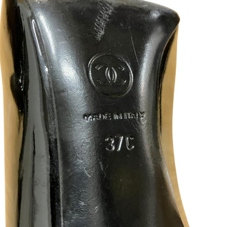 シャネル CHANEL エナメルヒールパンプス ブラック サイズ：37C_7