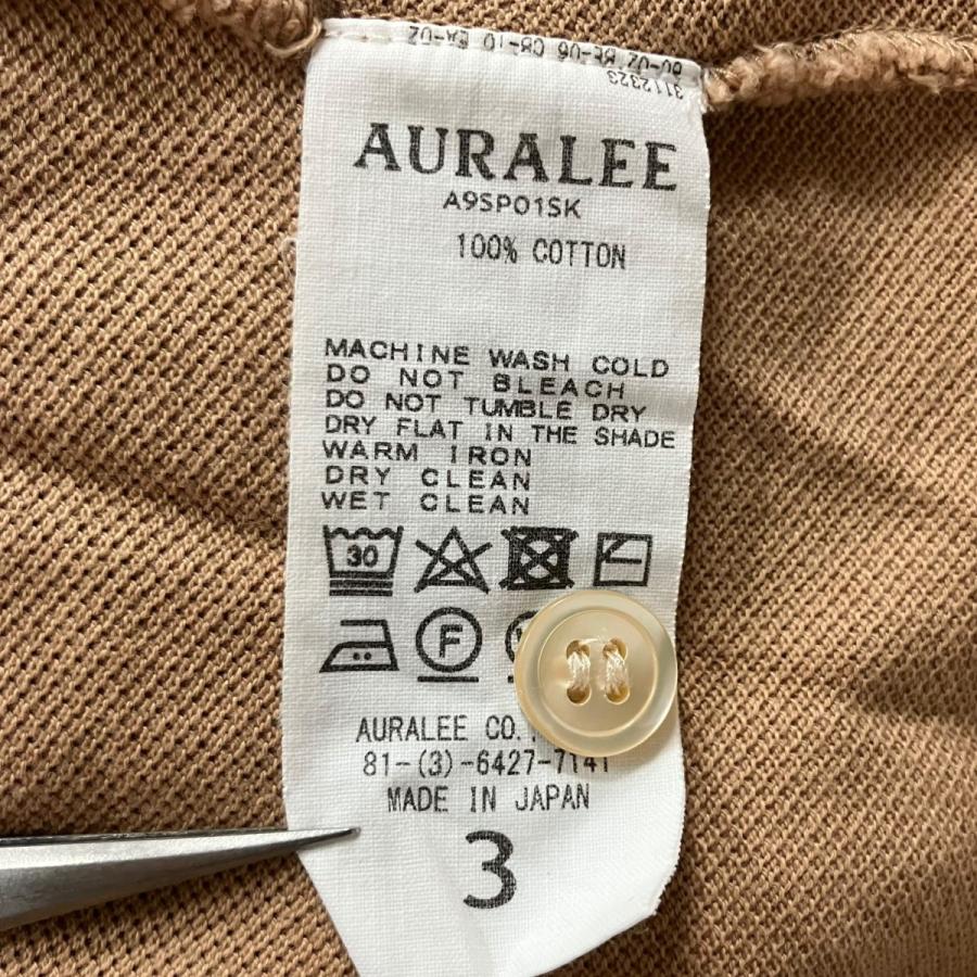 AURALEE オーラリー　ポロシャツ　3 ブラウン　21ss AURALEE（オーラリー） ポロシャツ ブラウン サイズ：3 : カインドオル