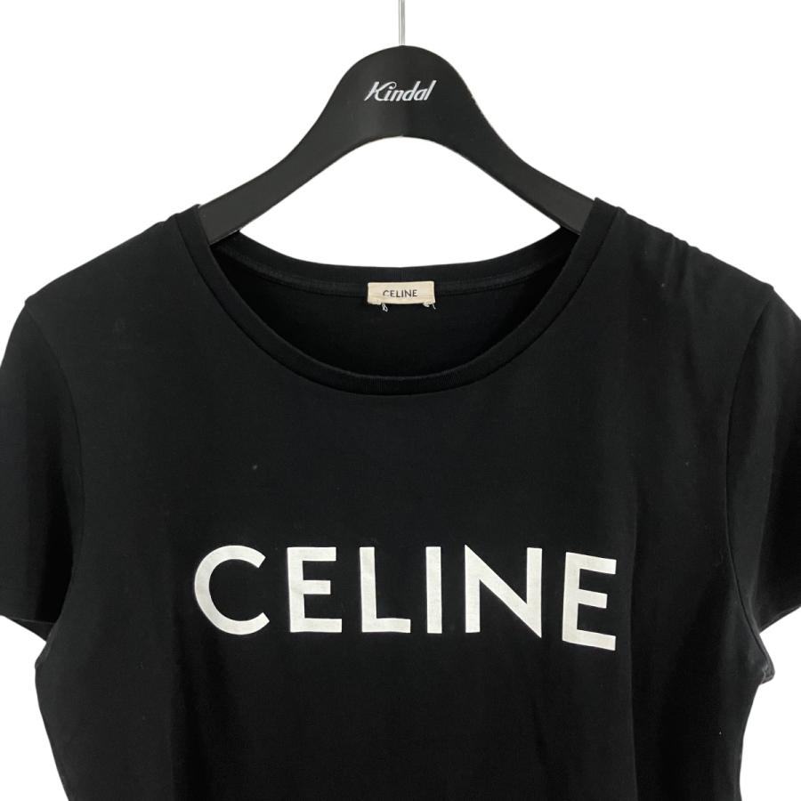 CELINE（セリーヌ） ロゴプリントTシャツ ブラック×ホワイト サイズ：M