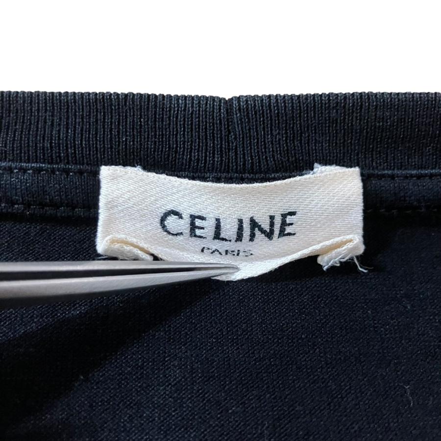 CELINE（セリーヌ） ロゴプリントTシャツ ブラック×ホワイト サイズ：M